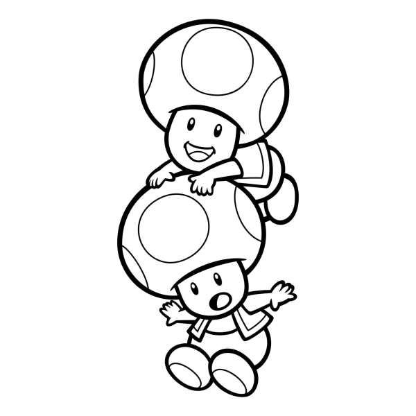 Väggdekor - Super Mario Toad och Toadette