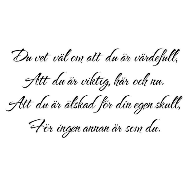 Väggord - Du vet väl om att du är... svart