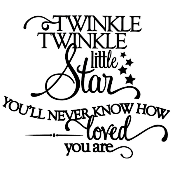 Väggord - Twinkle twinkle little star... svart