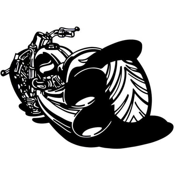 Väggdekor - Motorcykel svart