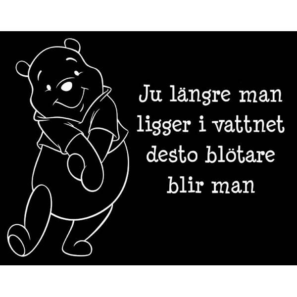 Väggdekor/Väggord - Ju längre man...Nalle Puh vit