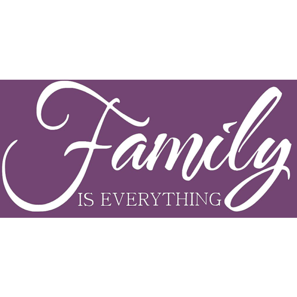 Väggord - Family IS EVERYTHING vit