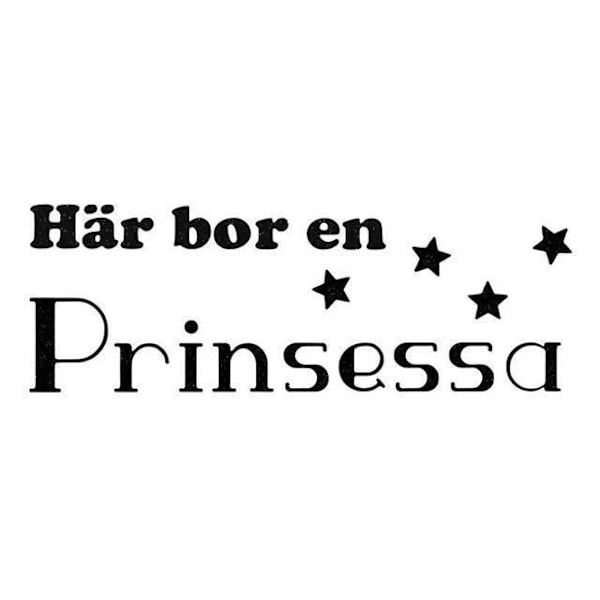 Svart glitter väggord - Här bor en Prinsessa