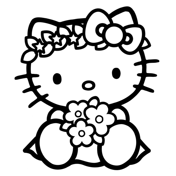 Väggdekor - Hello Kitty (Model 3) svart
