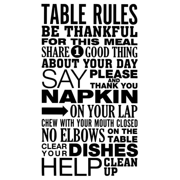 Väggord - TABLE RULES svart