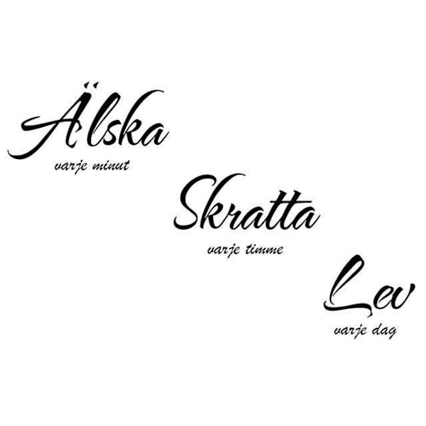 Väggord - Älska...Skratta...Lev...