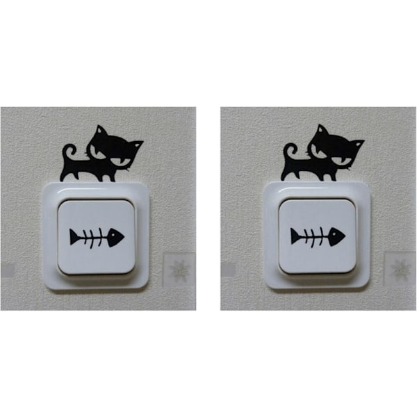 Väggdekor - 2 x Katt och Fiskben