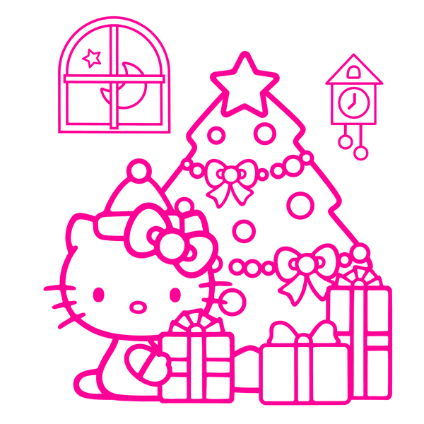 Väggdekor - Hello Kitty (Model 14) rosa