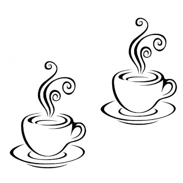 Väggdekor -  Kaffekoppar svart