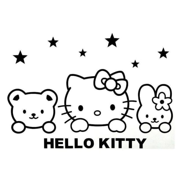 Väggdekor - Hello Kitty med vänner svart
