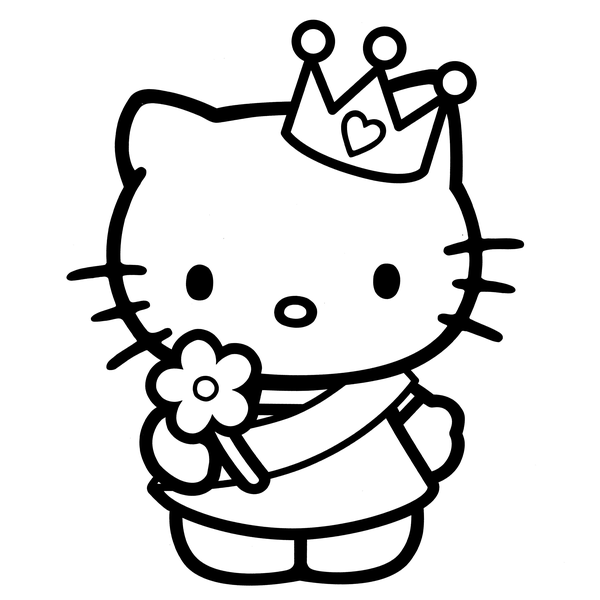 Väggdekor - Hello Kitty (Model 9) svart