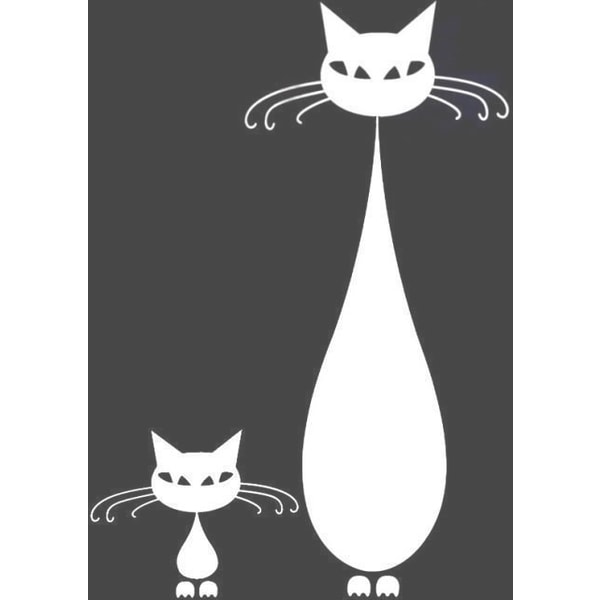 Väggdekor - Katt Konst vit