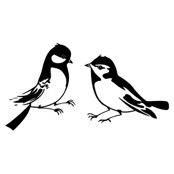Väggdekor - Fåglar svart