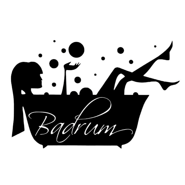 Väggdekor/Väggord - Badrum symbol med text