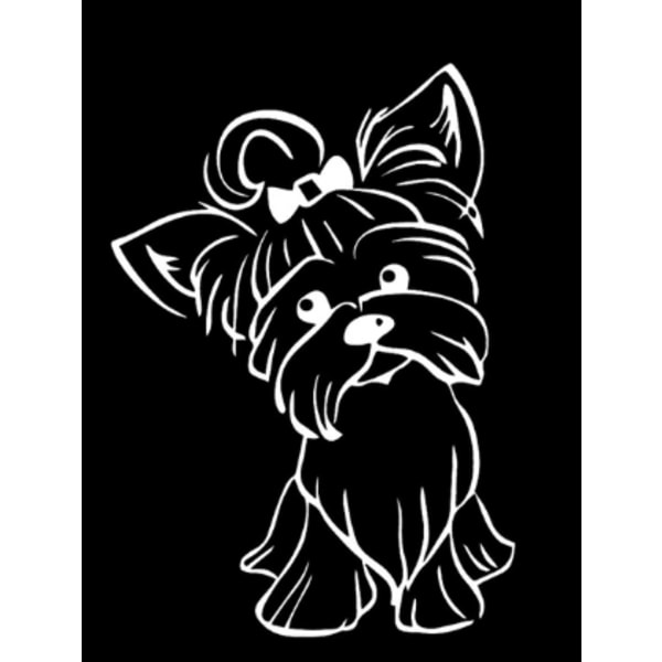 Väggdekor - Yorkshire Terrier Hund vit
