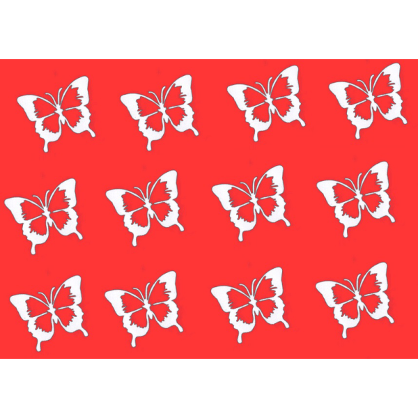 Väggdekor - 12st Vit Fjärilar