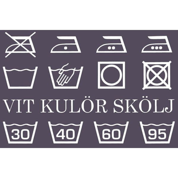 Väggord - Tvätt symboler med text