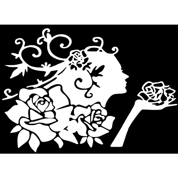 Väggdekor - Roses Lady vit