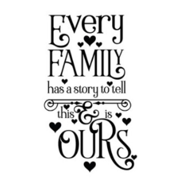 Väggdekor/Väggord - Every Family Has A Story svart