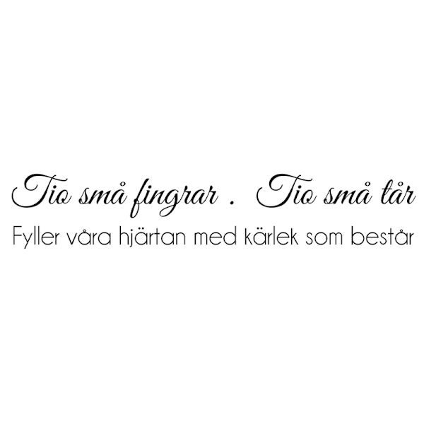 Väggord - Tio små fingrar Tio små tår STOR