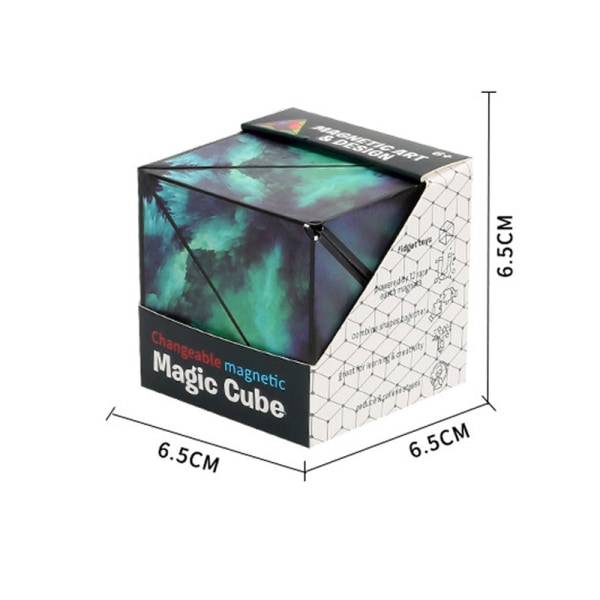 Variation Utbytbar Magnetic Magic Cube 3D Hand Flip Pussel Anti Stress Leksaker Present stjärnhimmel grön