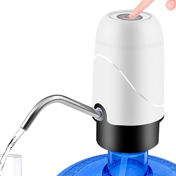 Vattenflaskpump, snabba pumpegenskaper förbättrar effektiviteten, USB-uppladdningsbar för bekväm strömförsörjning i vit kompakt design