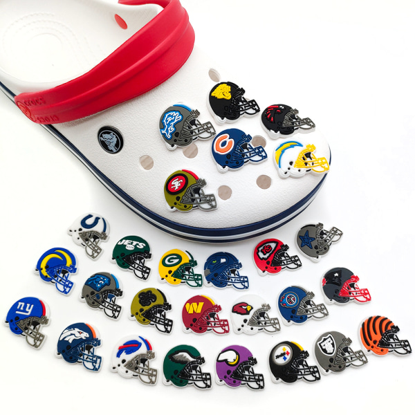 NFL unisex-adult NFL Team Logo 27-Pack Charms for Clogs Shoes Bracelet