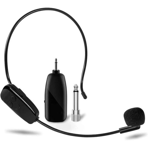 Trådlös mikrofon USB huvudband UHF Trådlös mikrofon Handhållen öra 2-i-1 bärbar röstförstärkare för konferenser, klasser, reseguider, lärare