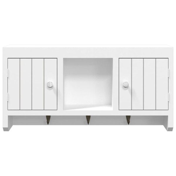 vidaXL Avainkotelo valkoinen 40x8,5x20 cm, valmistettu puusta ja teräksestä 2550 Vit