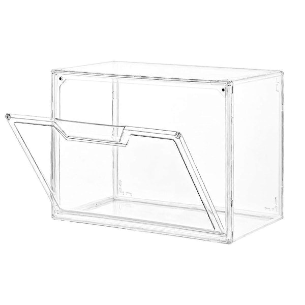 1-pack Klar Förvaringslåda med Lock, Stapelbar Akrylmonter för Handväskor, Kosmetika, Multifunktionella Förvaringslådor