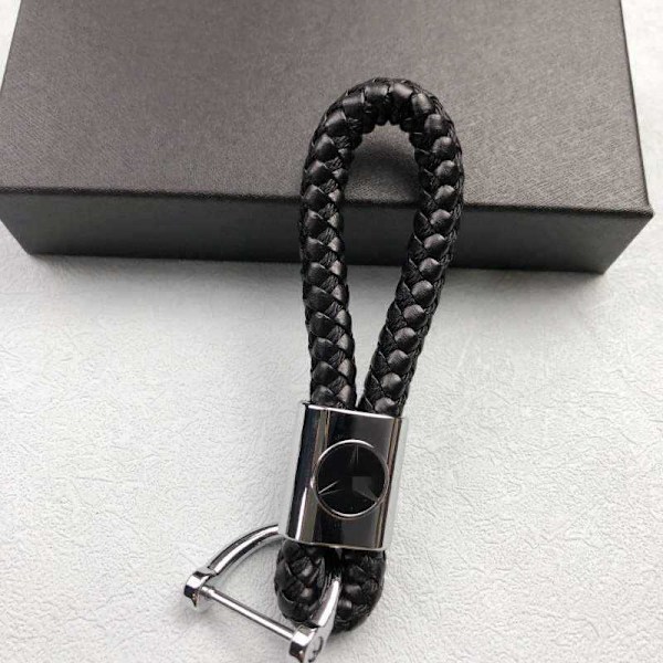 Stilren håndvevd nøkkelring med billogo - Elegant unisex-nøkkelholder for menn og kvinner public