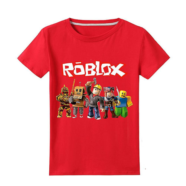 5-12-vuotiaille lapsille Roblox lyhythihainen T-paita Paras lahja jouluksi punainen 5-6 ?r