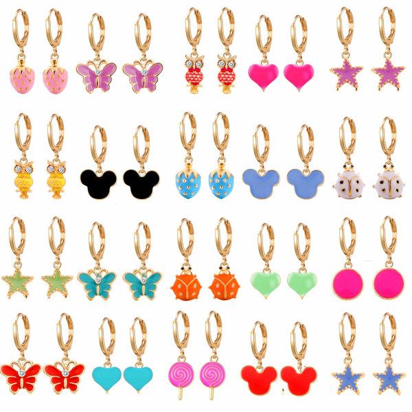 20 par allergivänliga örhängen för flickor - Söta Dangle örhängen med Mini Hoop örhängen för tonårsflickor #4
