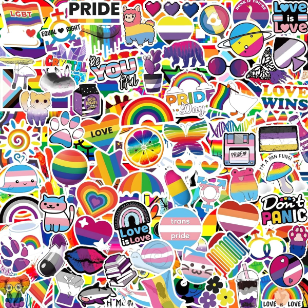 110 Pride parad graffiti klistermärken för att dekorera skateboards, bagage, anteckningsböcker och vattentäta klistermärken
