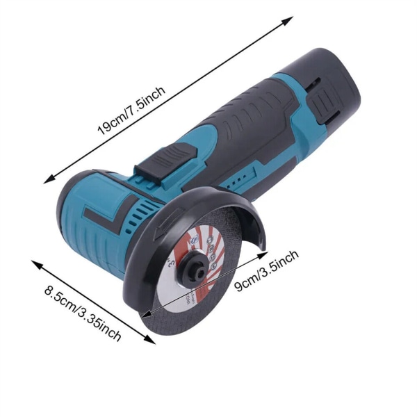 Mini sladdlös vinkelslip polering borstlös skärare+2 batteri&laddare European plug