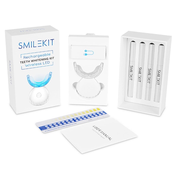 Tandblekningskit, blått LED-ljus Dentalinstrument, Tandblekningslampsats för hemmabruk, 3 delar sprutgel Tillräckligt för att bleka tänderna Set of three