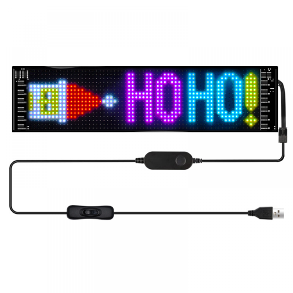 Bil LED Pixel Panel Ljusa reklamskyltar Flexibel Display USB Bluetooth APP Kontroll för Taxi Bakfönster Shop svart