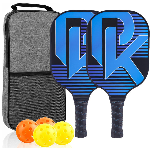 Pickleball Paddles Racket Set, 2 glassfiber Pickleball Paddles med 4 baller, 1 bag for innendørs utendørssport, voksne, nybegynnere og profesjonelle 7