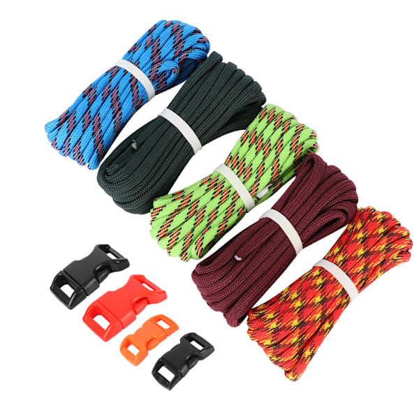 Nylon Paracord -nauha, köysi, käsintehty DIY-rannekorukoristesarja muovisella soljella (malli 3)