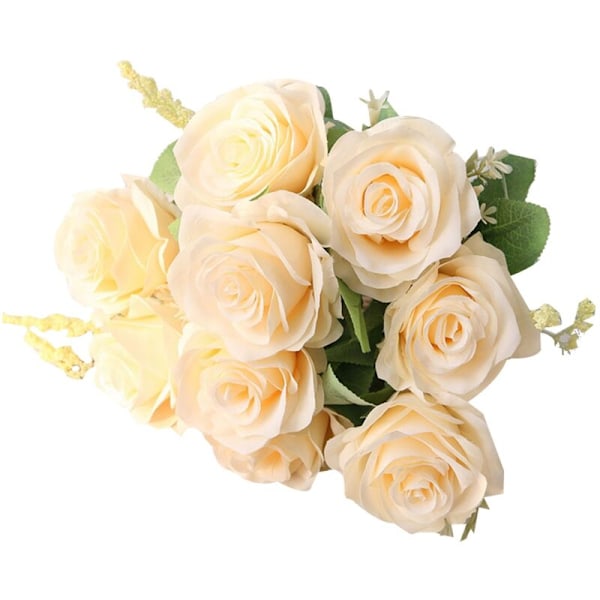 Kunstige Blå Roser Blomster Silke Roseblomstbukett Kunstige Blomster Hjemmehage Bryllupsdekorasjon Roser Champagne