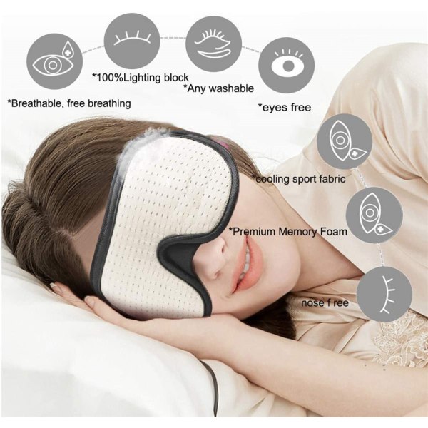 Sömnögonmask för kvinnor, 3D sovande ögonbindel black