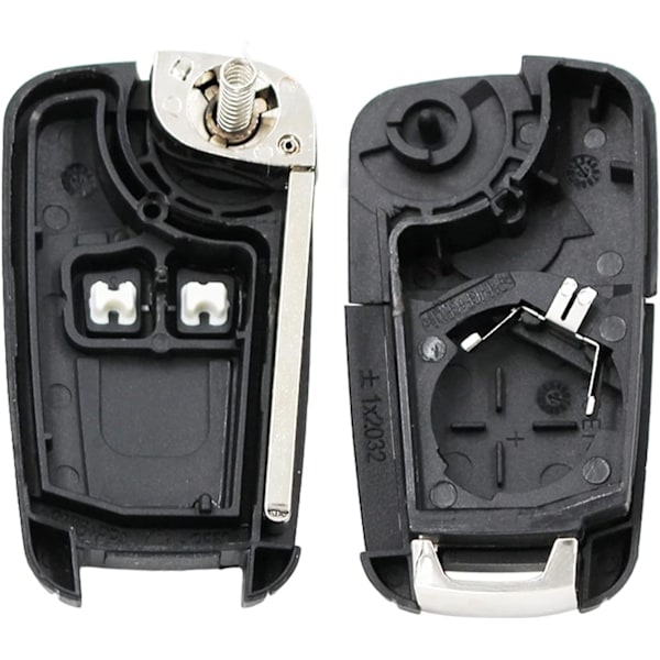2 Nyckel Fob Fjärrkontroll Skal Fodral för Vauxhall Opel Astra Insignia Vectra Zafira Meriva Mokka (med Blad 2 knappar (1 st)