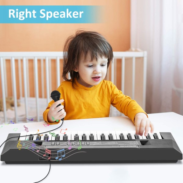 Elektroniskt piano med 37 tangenter för barn Musikklaviatur Piano med mikrofon Barn Musik Inlärningsleksaker för 3-5 år Pojkar Flickor Födelsedagspresenter rosa