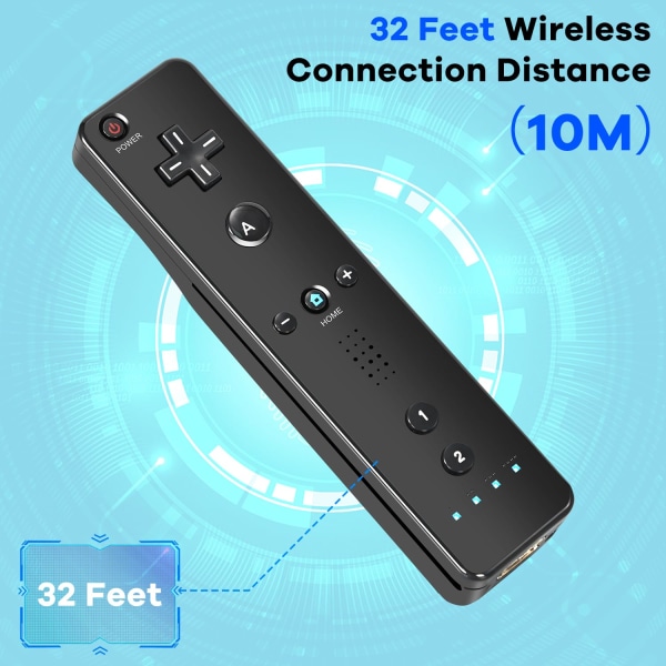 Controller 2-pakke med 2 Nunchucks, Wi-fjernbetjening til Wi U, Support-højttaler og vibration blå