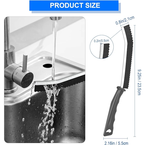 Tile & Grout Brush, Bathroom Scrubber Brush Long Handle for Tight Grout Seams, Small Cleaning Brush Set (3 Pack) 3pc