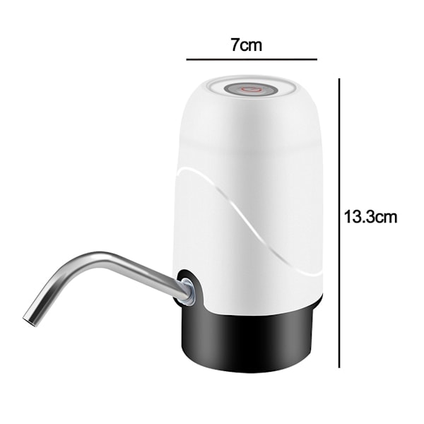 Vattenflaskpump, snabba pumpegenskaper förbättrar effektiviteten, USB-uppladdningsbar för bekväm strömförsörjning i vit kompakt design