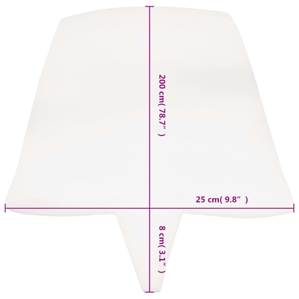 vidaXL Sängmadrassikil 25x200 cm Vit White