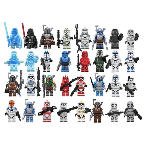ZC 32 Pieces Star Wars Minifigurer Imperial Stormtrooper The Mandalorian Clone Wars Figurer Byggeklosser