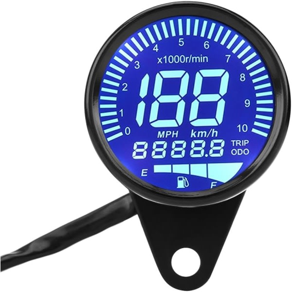 Turteller 66mm Universal Digital LED Turteller Kilometerteller Speedometer Sort