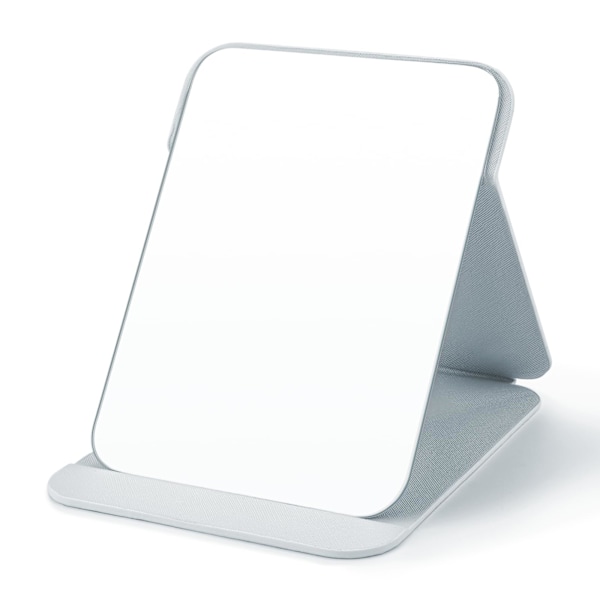 20x15cm Portabel Fällbar Spegel, Super HD Kompakt Sminkspegel, Vit PU Läder Resespegel, Fristående Toalettbordsspegel, Fällbar Bordsmodell Vit 15*20 White